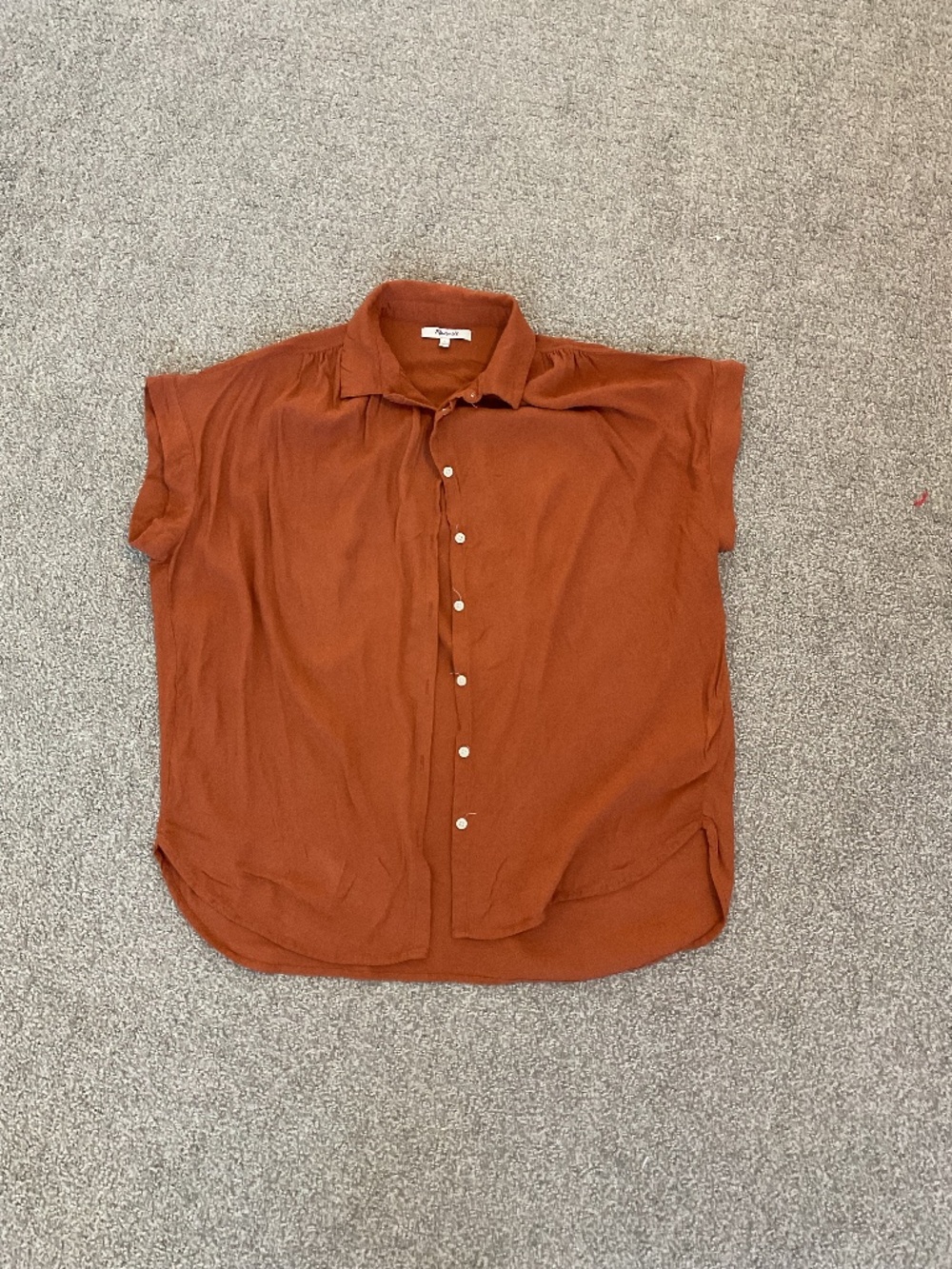 Madewell Central Shirt, medium, rust-orange color